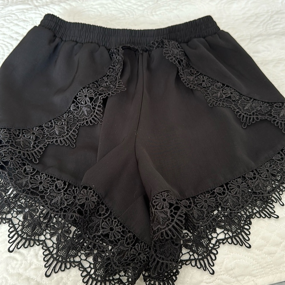 Lace trimmed shorts.  Size Small